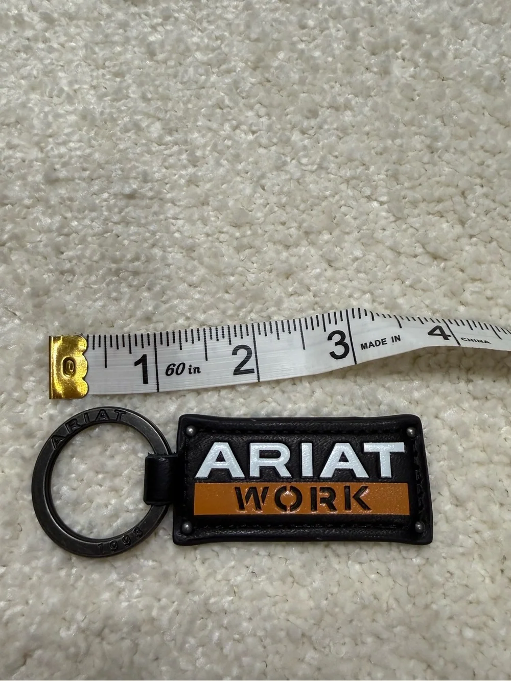 Ariat Work Black Leather Keychain